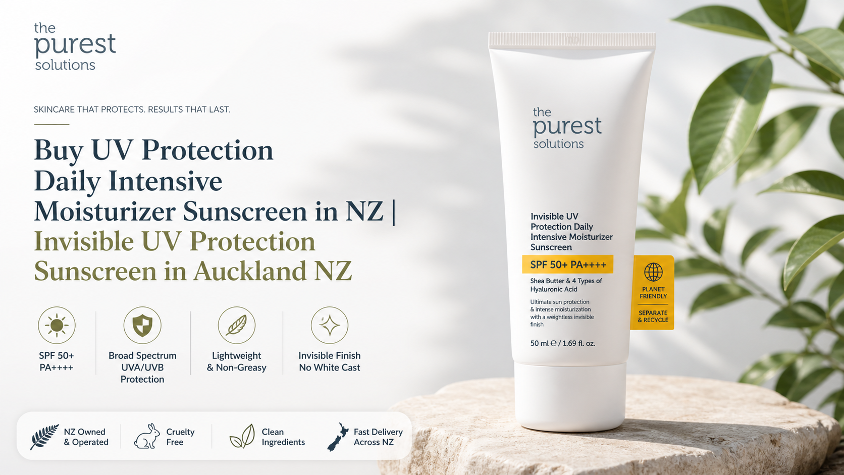 Buy UV Protection Daily Intensive Moisturizer Sunscreen in NZ | Invisible UV Protection Sunscreen in Auckland NZ