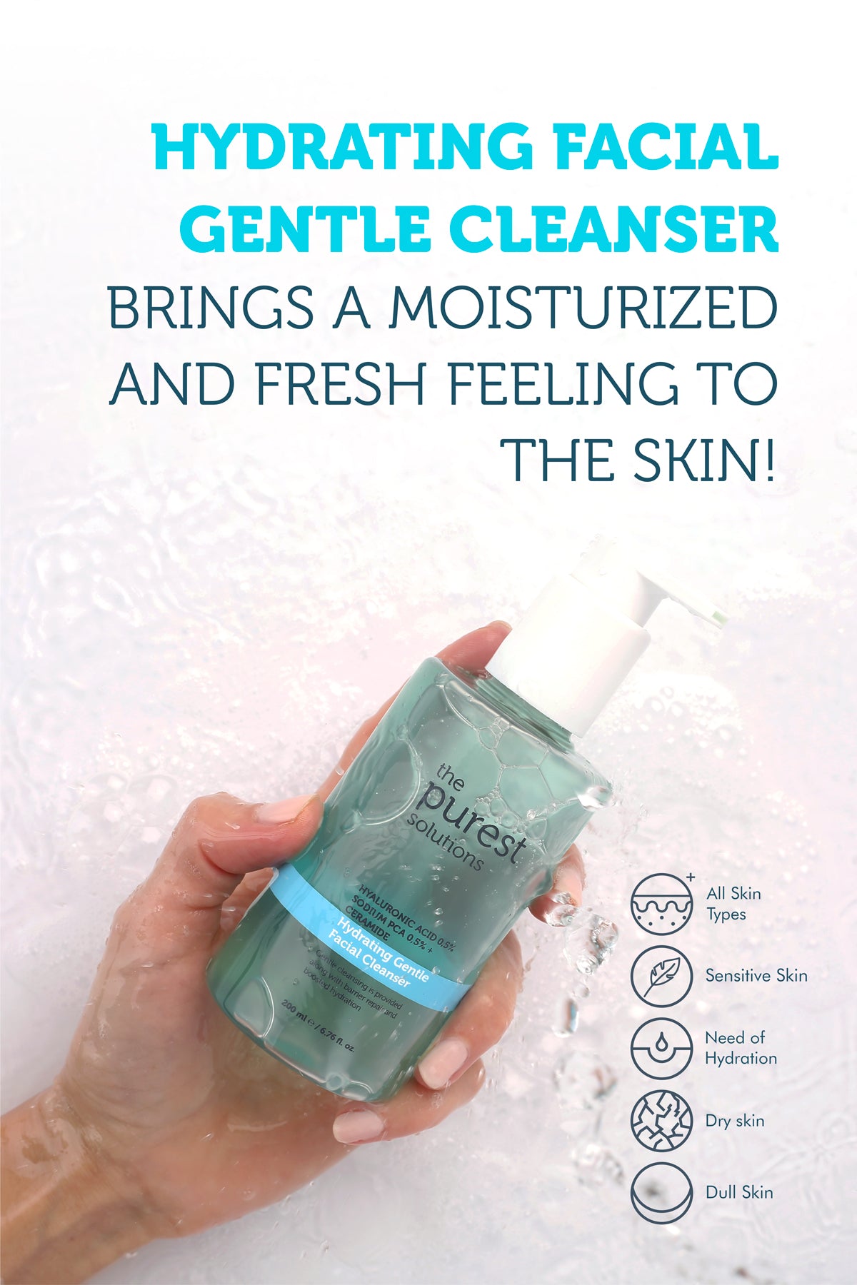 Hyaluronic Acid Hydrating Gentle Facial Cleanser Gel 200ml