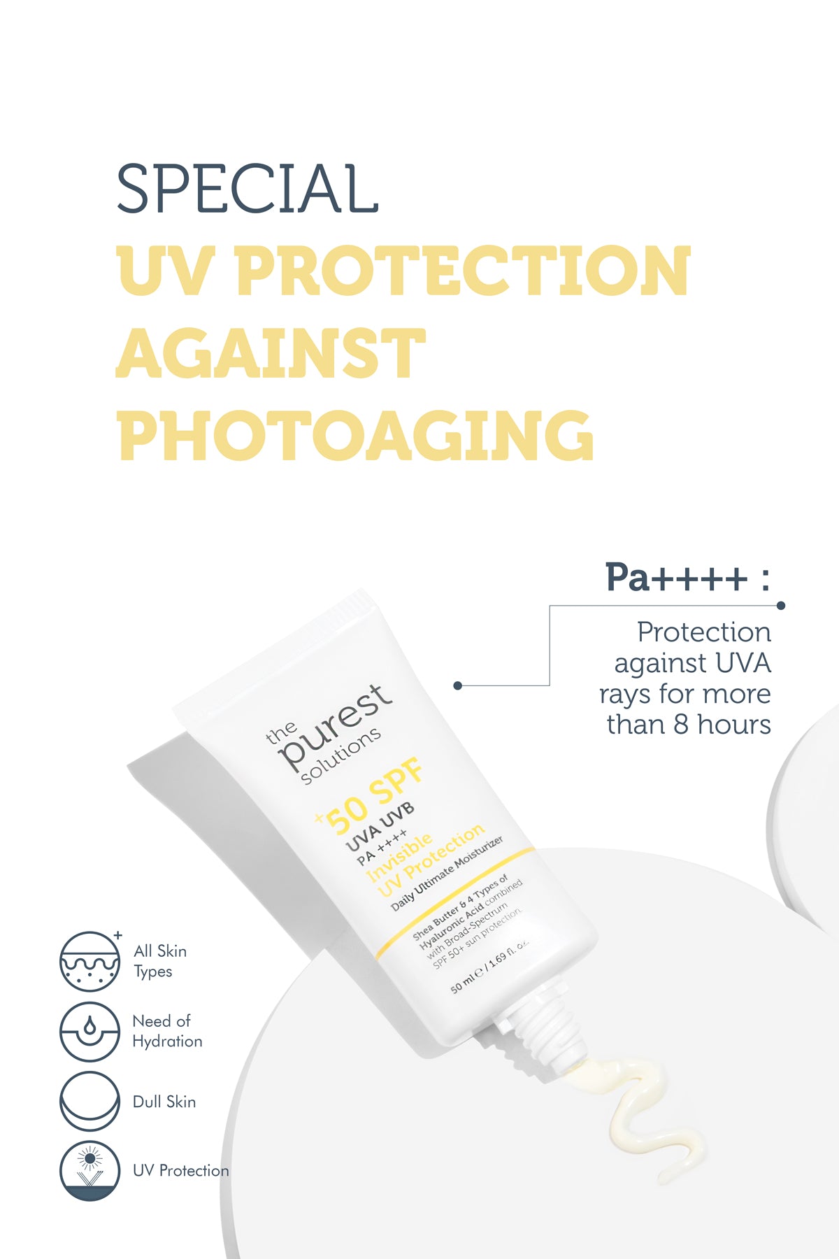 Invisible UV Protection Daily Intensive Moisturizer Sunscreen Spf 50 - 50ml