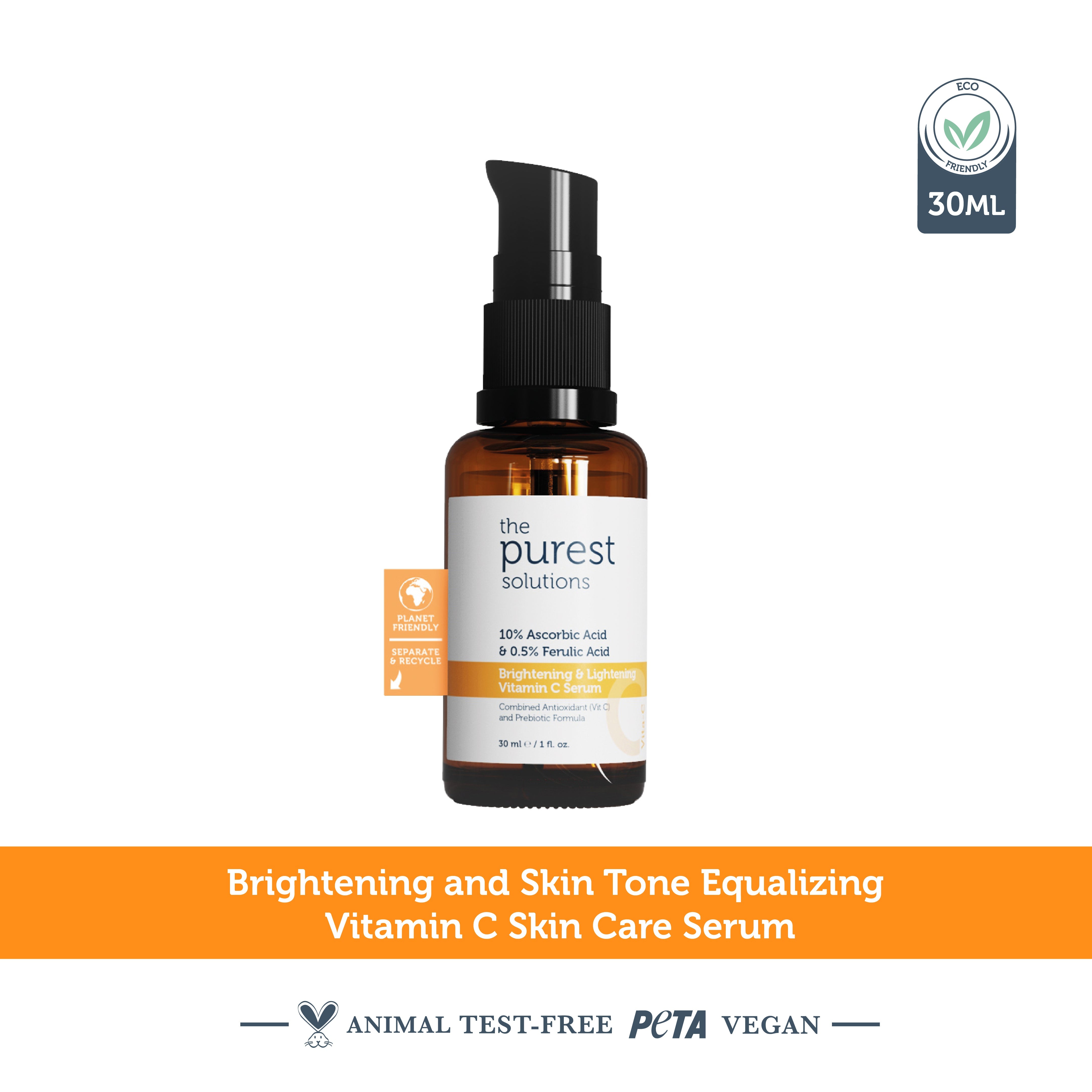 Brightening & Lightening Vitamin C Serum 10% Ascorbic Acid & 0.5% Ferulic Acid